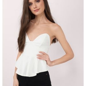 Tobi Strapless Peplum Top